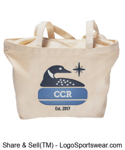 T51-Zippered Canvas Tote Bag w/Digitally Printed CCR Logo Design Zoom